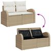 vidaXL Sofa Set mit Kissen 6 pcs Beige und Wei&szlig; Poly-Rattan