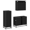 vidaXL Badezimmerm&ouml;bel-Set 3 pcs Schwarz Eichen-Optik Holzwerkstoff