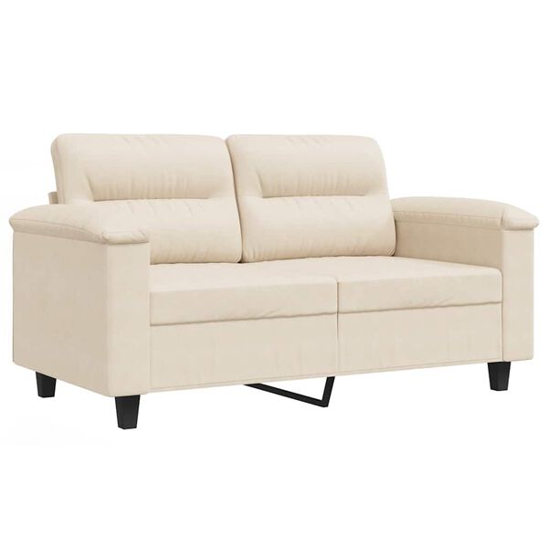 vidaXL 2-Sitzer-Sofa Beige 120 cm Mikrofasergewebe