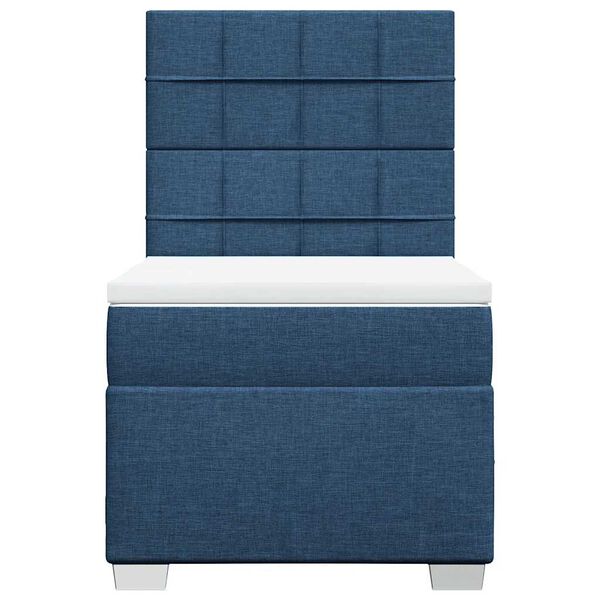 vidaXL Boxspringbett mit Matratze Blau 90x200 cm Stoff