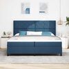vidaXL Boxspringbett mit Matratze mit Kopfteil Blau 200 x 200 cm Stoff