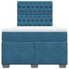 vidaXL Boxspringbett mit Matratze Blau 120x190 cm Samt