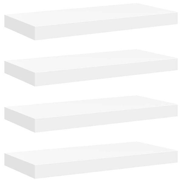 vidaXL Schwebende Wandregale 4 Stk. Wei&szlig; 50x23x3,8cm MDF