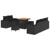 vidaXL Gartensofa-set mit Kissen mit Kissen 8 pcs Schwarz Poly Rattan