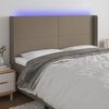 vidaXL LED Kopfteil Taupe 163x16x118/128 cm Stoff
