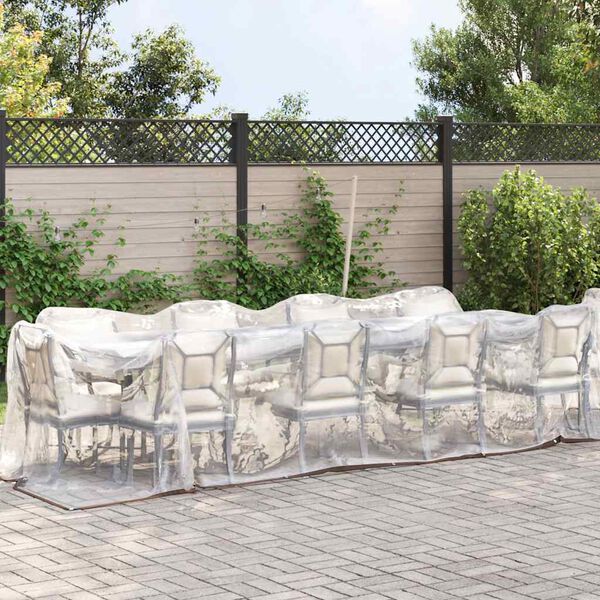 vidaXL Transparente Plane mit &Ouml;sen 2x12 m Polyethylen