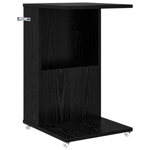 vidaXL Beistelltisch Mit Rad Schwarz Eichen-Optik 40 x 35 x 60 cm