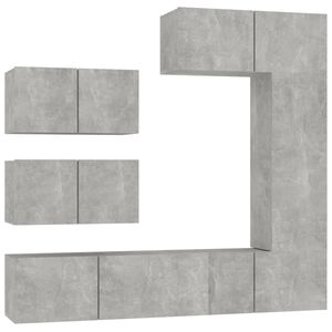 vidaXL 6-tlg. TV-Schrank-Set Betongrau Holzwerkstoff