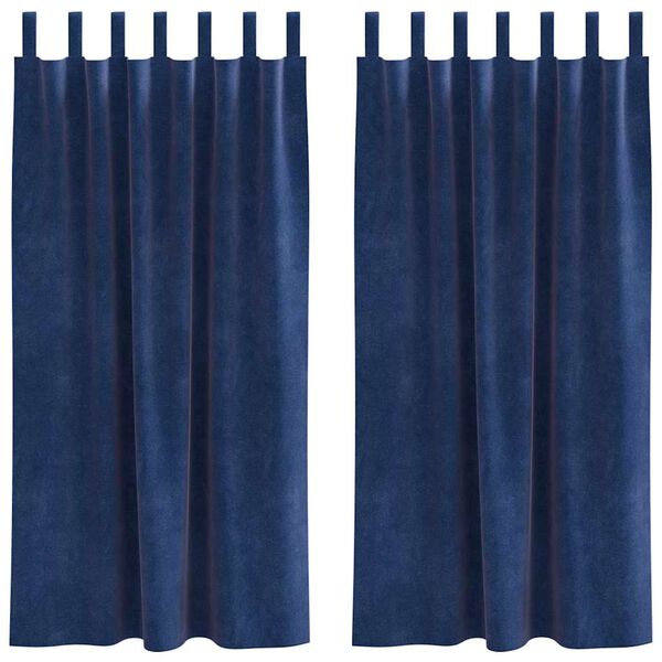vidaXL Verdunkelungsvorh&auml;nge 2 pcs Dunkelblau 140 x 175 cm Samt