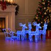 vidaXL Weihnachtsdekoration Rentiere & Schlitten 280x28x55 cm Acryl