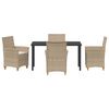 vidaXL Garten Essgruppe 5 pcs Beige Poly-Rattan