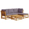 vidaXL 5-tlg. Garten-Lounge-Set mit Kissen Massivholz Akazie