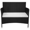vidaXL 2-tlg. Garten-Lounge-Set mit Auflage Poly Rattan Schwarz