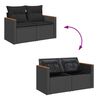 vidaXL 7-tlg. Garten-Sofagarnitur mit Kissen Schwarz Poly Rattan