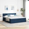 vidaXL Ottoman-Bett mit Matratze Blau 180x200 cm Stoff