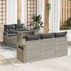 vidaXL Gartensofa-set mit Kissen 6 pcs Hellgrau Poly Rattan