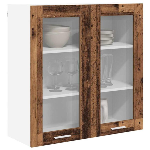 vidaXL Hängeschrank mit Tür Riga Altholz 80 x 31 x 80 cm Holzwerkstoff