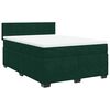 vidaXL Boxspringbett mit Matratze Dunkelgr&uuml;n 140x190 cm Samt