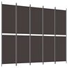 vidaXL 6-tlg. Paravent Braun 300x220 cm Stoff
