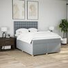 vidaXL Boxspringbett mit Matratze Hellgrau 140x200 cm Stoff