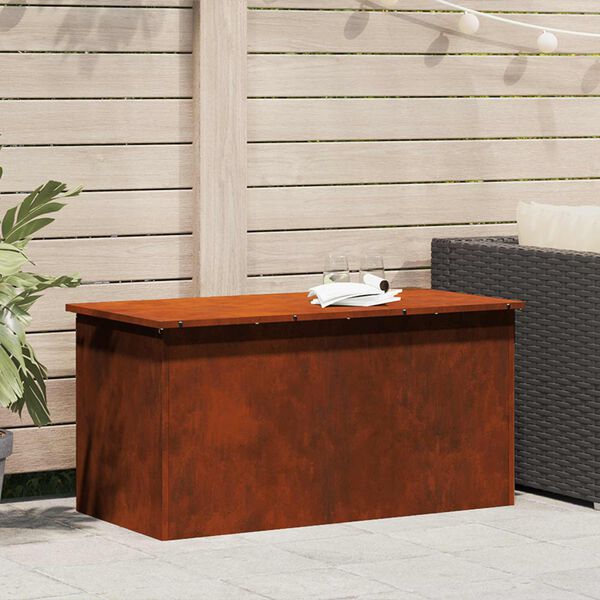 vidaXL Au&szlig;enlagerbox Rostig 100 x 50,5 x 50 cm Stahl