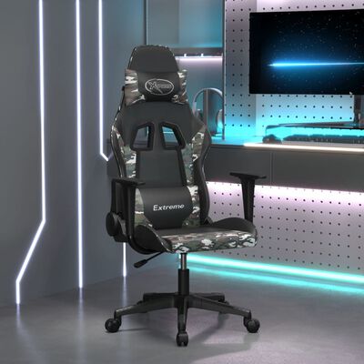 vidaXL Gaming-Stuhl Schwarz und Tarnfarben Kunstleder