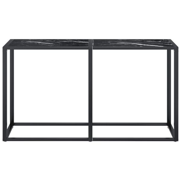vidaXL Konsolentisch Schwarz Marmor-Optik 140x35x75,5 cm Hartglas
