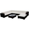 vidaXL 8-tlg. Garten-Lounge-Set mit Auflagen Poly Rattan Braun