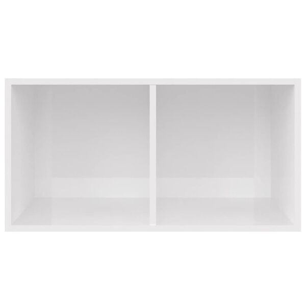 vidaXL Schallplatten-Aufbewahrungsbox Hochglanz-Weiß 71x34x36 cm
