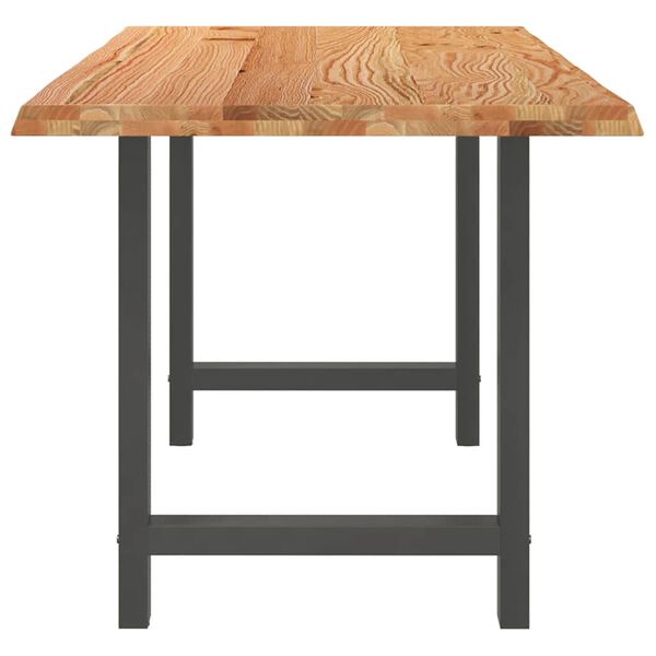 vidaXL Esstisch Hellbraun 220x80x74 cm Massivholz Eiche Rechteckig