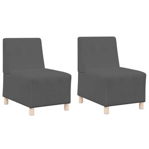 vidaXL Modulares Armfreies Sofa 2 pcs Dunkelgrau 55 x 74 x 82 cm