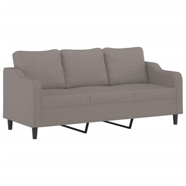 vidaXL 3-Sitzer-Sofa Taupe 180 cm Stoff