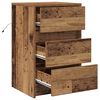 vidaXL Nachttisch mit Schubladen Altholz 38 x 34 x 61 cm Holzwerkstoff