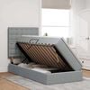 vidaXL Bett mit Stauraum und LED Hellgrau 90 x 200 cm Polyester