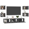 vidaXL 7-tlg. TV-Schrank-Set Grau Holzwerkstoff