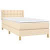 vidaXL Boxspringbett mit Matratze Creme 90x190 cm Stoff