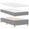 vidaXL Boxspringbett mit Matratze Hellgrau 140 x 190 cm Stoff