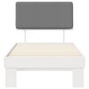 vidaXL Bettgestell mit gepolstertem Kopfteil Hellgrau 75 x 190 cm