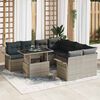 vidaXL Gartensofa-set mit Kissen 9 pcs Hellgrau Poly Rattan