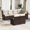 vidaXL Garten-Sofa-Set mit Kissen mit Speicher 7 pcs Braun Poly Rattan