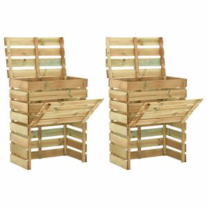 vidaXL Riegel-Gartenkomposter 2 pcs Gr&uuml;n 110 x 58 x 113 cm