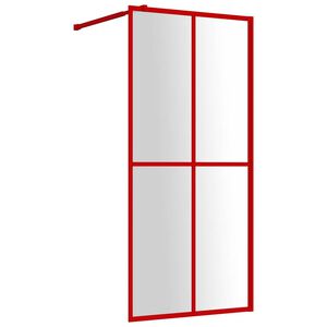 vidaXL Duschwand f&uuml;r Begehbare Dusche mit ESG Klarglas Rot 100x195 cm