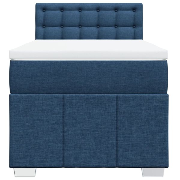 vidaXL Boxspringbett mit Matratze Blau 90x190 cm Stoff
