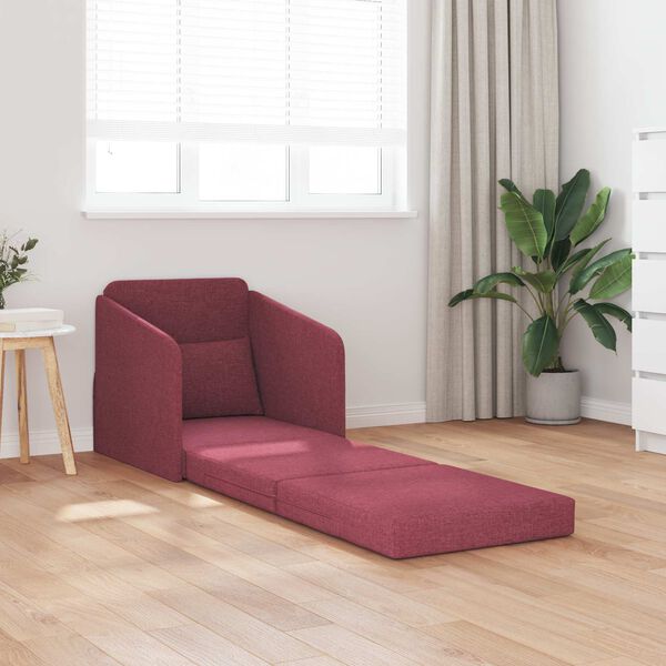 vidaXL Schlafsofa 60cm Weinrot Stoff