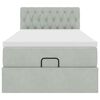 vidaXL Ottoman-Bett mit Matratze Hellgrau 90x200 cm Samt