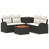 vidaXL Sofa Set 6 stk. Schwarz und Cremewei&szlig; Polyrattan und Stahl