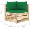 vidaXL 9-tlg. Garten-Lounge-Set mit Kissen Gr&uuml;n Impr&auml;gniertes Holz