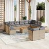 vidaXL 13-tlg. Garten-Sofagarnitur mit Kissen Beige Poly Rattan