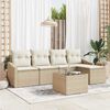 vidaXL Sofa Set mit Kissen 6 pcs Beige und Creme Poly-Rattan