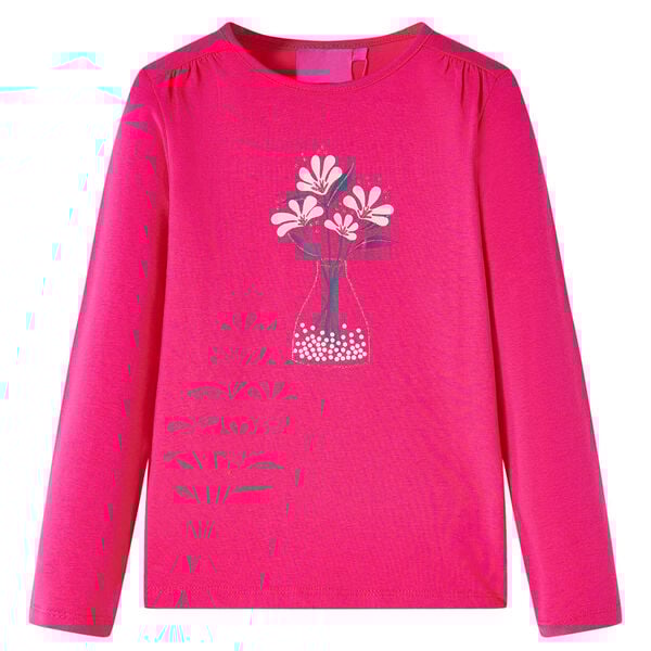 Kinder-Langarmshirt Knallrosa 104